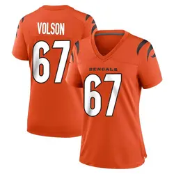 Nike Cordell Volson Cincinnati Bengals Women's Game Orange Jersey