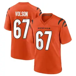 Nike Cordell Volson Cincinnati Bengals Youth Game Orange Jersey