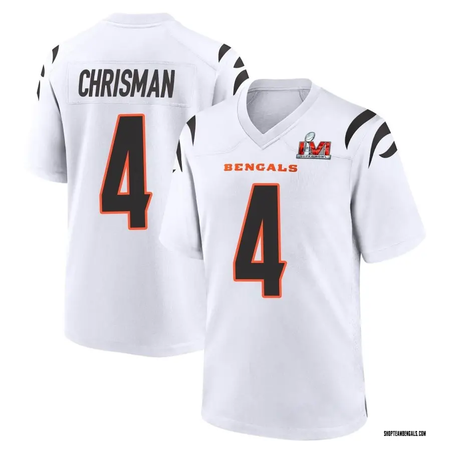 Nike Drue Chrisman Cincinnati Bengals Youth Game White Super Bowl