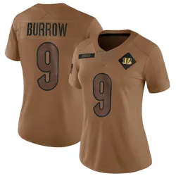 Nike Joe Burrow Cincinnati Bengals Women's Limited Brown 2023 Salute To Service Jersey