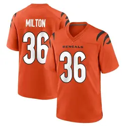 Nike Kendall Milton Cincinnati Bengals Men's Game Orange Jersey