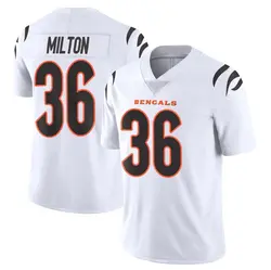 Nike Kendall Milton Cincinnati Bengals Men's Limited White Vapor Untouchable Jersey