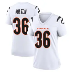 Nike Kendall Milton Cincinnati Bengals Women's Game White Jersey