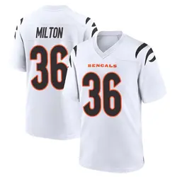 Nike Kendall Milton Cincinnati Bengals Youth Game White Jersey