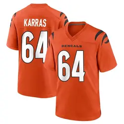 Nike Ted Karras Cincinnati Bengals Youth Game Orange Jersey