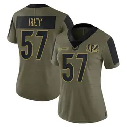 Nike Vincent Rey Cincinnati Bengals Women's Limited Olive 2021 Salute To Service Jersey