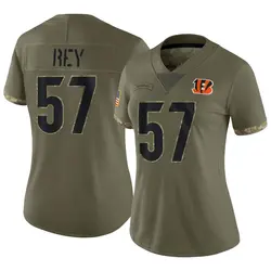 Nike Vincent Rey Cincinnati Bengals Women's Limited Olive 2022 Salute To Service Jersey